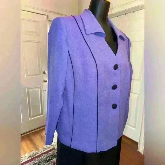 Purple and black suit dress size 18 WP - Picture 4 of 6